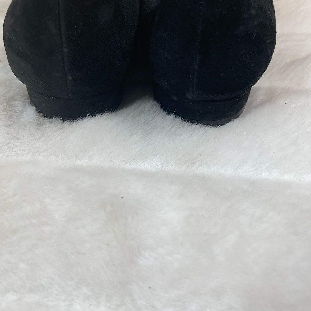 Aerosoles leather suede black slip on flats with gold tone buckle round toe SZ11 - Picture 8 of 10